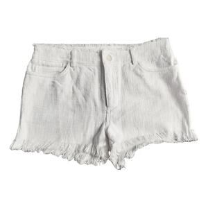 T by Alexander Wang Shorts Women’s 25 White Boucle Denim Textured Frayed Hem